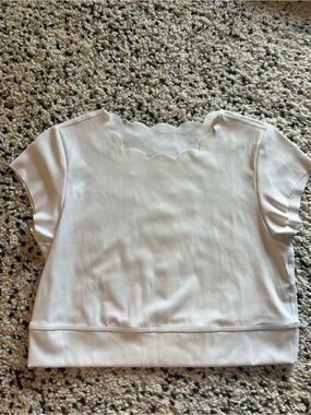 Offline Scallop-Neck White Women’s Top